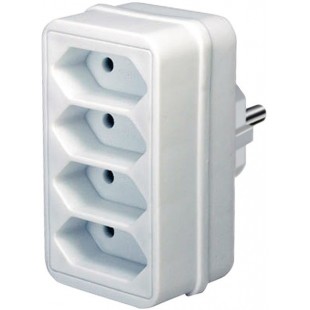 brennenstuhl Adapterstecker, 4x Eurostecker, weiß