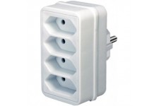 brennenstuhl Adapterstecker, 4x Eurostecker, weiß