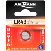 ANSMANN Pile bouton alcaline LR43/LR1142/AG12, 1,5 Volt