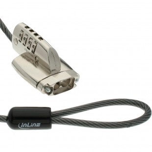 Serrure de sécurité InLine® D-Sub Port pour D-Sub VGA et COM 4,4 mm x 2 m