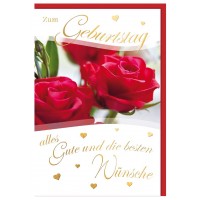 SUSY CARD Geburtstagskarte 'rote Rose'