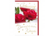 SUSY CARD Geburtstagskarte 'rote Rose'