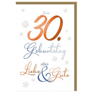 SUSY CARD Geburtstagskarte - 30. Geburtstag 'Schrift'