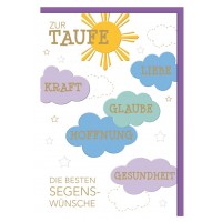 SUSY CARD Taufkarte 'Wolkenglückwünsche'