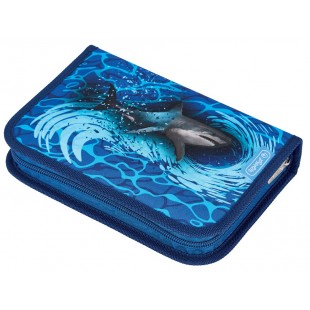 herlitz Étui scolaire 'Blue shark', 31 pièces