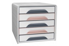CEP Bloc de classement Smoove mineral, 5 tiroirs,rose poudré