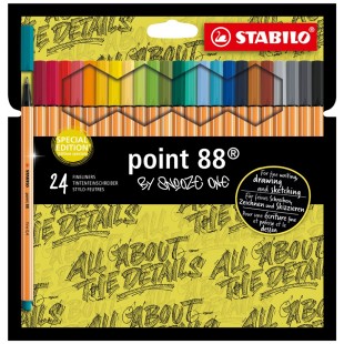 Etui carton x 24 stylos-feutres STABILO point 88 Edition limitée by Snooze One