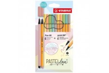 STABILO Set de feutres Pen 68 & point 88 Pastellove, étui