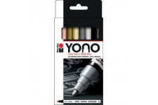 Marabu Feutre acrylique 'YONO', 0,5 - 1,4 mm, set de 4 METAL