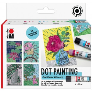 Marabu Set de peinture point à point Dot Pen 'Blossom Beauty