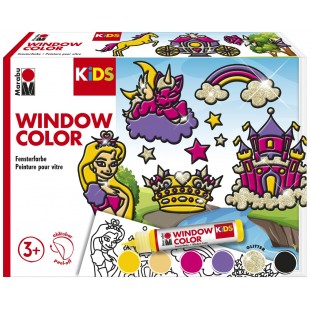 Marabu KiDS Kit Window Color 'Princesses', 6 x 25 ml