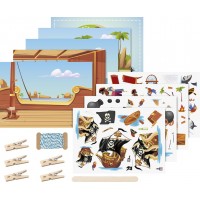 HEYDA Set de cartes transferts rub-on 'Pirate'