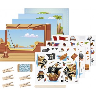 HEYDA Set de cartes transferts rub-on 'Pirate'