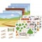 HEYDA Set de cartes transferts rub-on 'Animaux du zoo'