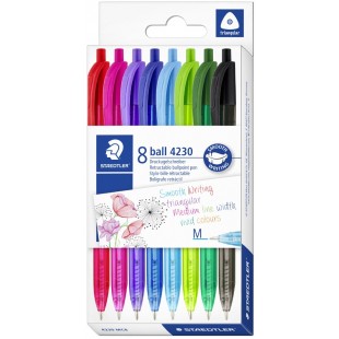 STAEDTLER Stylo à bille rétractable ball 4230 M, étui de 8