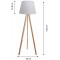 UNILUX Lampadaire à LED TOOKA, hauteur 1520 mm, blanc/bambou
