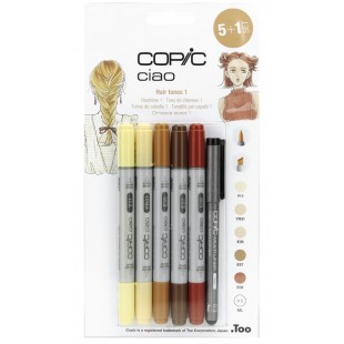 COPIC Marqueur ciao, kit de 5+1 'Hair Tones 1'