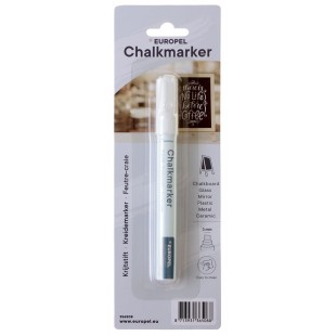 EUROPEL Marqueur craie 6 mm, blister de 1, blanc