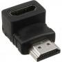 Adaptateur HDMI, InLine®, 19 broches prise/prise femelle, anguleux