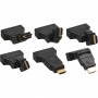 Adaptateur HDMI-DVI, 19 broches mâle sur 24+1 Bu, avec 180° angle, contacts dorés