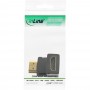 Adaptateur HDMI 19 broches prise/prise femelle, anguleux vers bas, contacts dorés