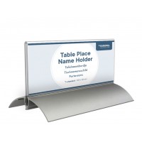 EUROPEL Porte-nom de table, 52 x 100 mm, socle aluminium