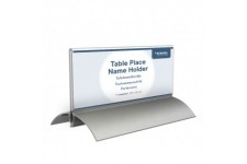 EUROPEL Porte-nom de table, 52 x 100 mm, socle aluminium