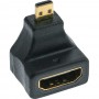 Adaptateur InLine® HDMI HDMI A femelle à HDMI D mâle coudé doré