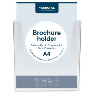 EUROPEL Porte-brochures mural, format long, transparent