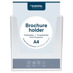 EUROPEL Porte-brochures mural, A5 portrait, transparent