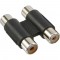 Adaptateur audio, InLine®, 2x connecteur Cinch femelle sur 2x connecteur Cinch femelle