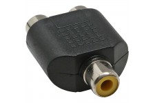 Adaptateur audio, InLine®, 1x connecteur Cinch femelle à 2x connecteur Cinch femelle