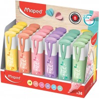 Lot de 24 : Maped Surligneur FLEX PASTEL, pointe souple, présentoir, 24