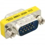 Mini Gender Changer, InLine®, 15 broches HD (VGA) mâle/mâle