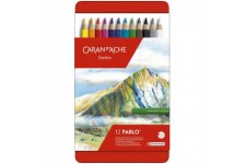 CARAN D'ACHE Crayons de couleur PABLO, étui métal de 12