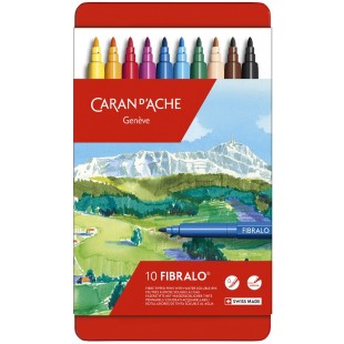 CARAN D'ACHE Feutre FIBRALO, boîte métal de 24