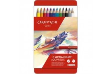 CARAN D'ACHE Crayons de couleur SUPRACOLOR, étui métal de 12