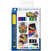 STAEDTLER Marqueur permanent 318F Lumocolor, étui de 14