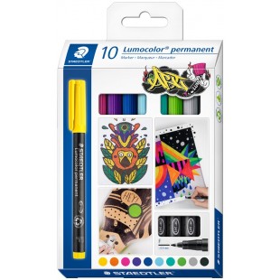 STAEDTLER Marqueur permanent 318F Lumocolor, étui de 14