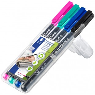 STAEDTLER Marqueur permanent 318F Lumocolor, étui de 4