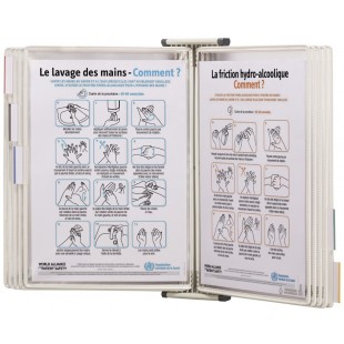 tarifold Kit mural antibactérien STERIFOLD, A4, gris/blanc