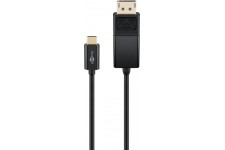 Câble Adaptateur USB-C™ DisplayPort 4k 60 Hz, 1,20 m, Noir