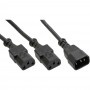 Câble d'alimentation en Y InLine®, type allemand F 1x IEC-C14 à 2x IEC-C13, 3 m