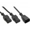 Câble d'alimentation en Y InLine®, type allemand F 1x IEC-C14 à 2x IEC-C13 5m