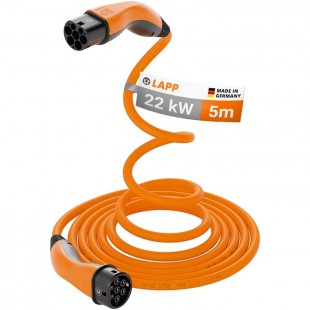 HELIX Type 2 Câble de Recharge, jusqu'à 22 kW, 5 m, orange