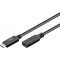 Rallonge USB-C™ USB 3.2 Génération 2, 1 m, Noir