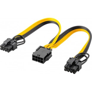 Câble d'Alimentation à 8 Broches Femelle vers Double 6+2 Mâle pour PCIe