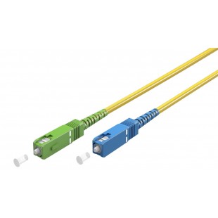 Câble à Fibre Optique (FTTH), Singlemode (OS2) Yellow, Jaune (Simplex), 2 m