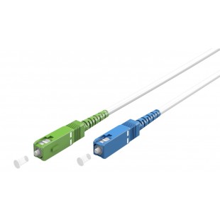 Câble à Fibre Optique (FTTH), Singlemode (OS2) White, blanc (Simplex), 3 m