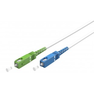 Câble à Fibre Optique (FTTH), Singlemode (OS2) White, blanc (Simplex), 1 m